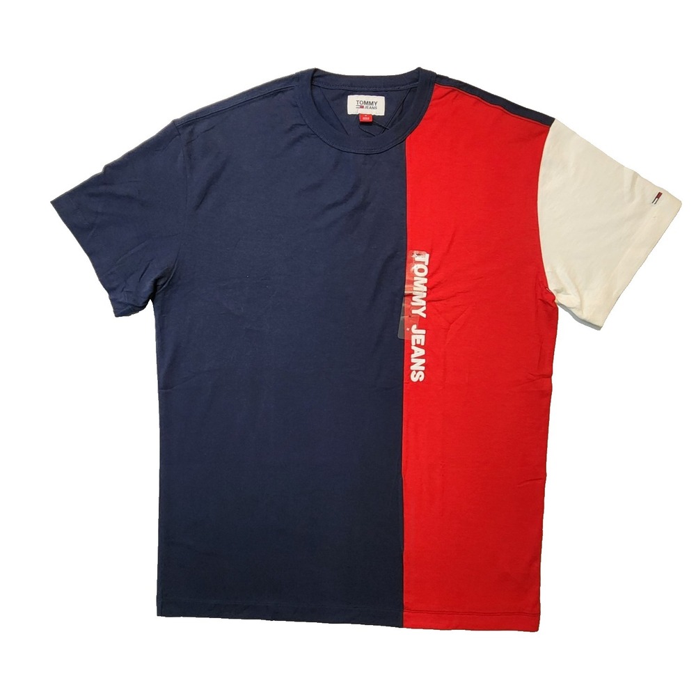 Tommy Hilfiger Men's Colorblock T-shirt Short Sleeve Embroidery Logo, Size M New